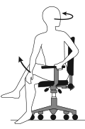 vetor ilustração rotação de cadeira de escritório